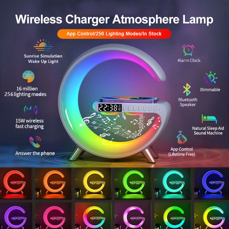 G-Shape Lamp with Speaker, Clock and Charger